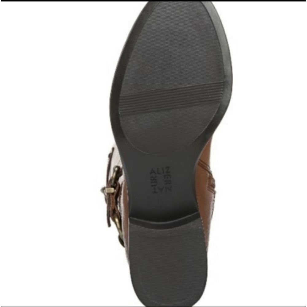 Naturalizer Brown leather low heel Boots w buckle top&ankle sz 6M inside zipper - Picture 4 of 15